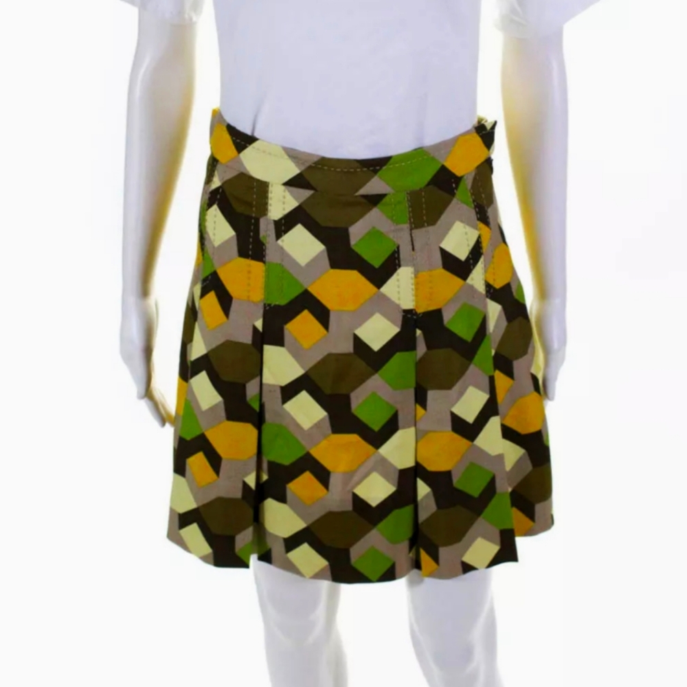 MARC JACOBS GEOMETRIC PRINT PLEATED SKIRT size 0